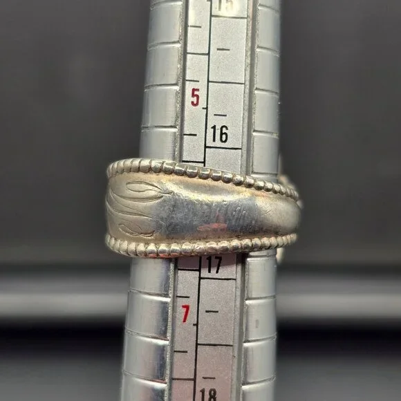 Antique 1908 Sterling Silver Spoon Ring Size 6 Floral 13.02g Flatware Jewelry - Picture 8 of 11